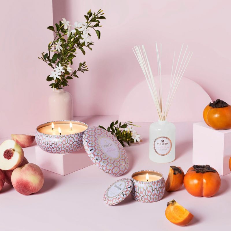 Voluspa Saijo Persimmon 3-Wick Tin Candle 40timer