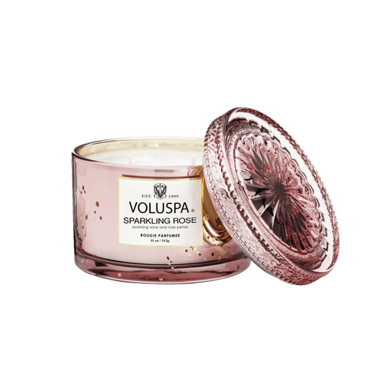 Voluspa Sparkling Rose boxed Corta Maison Glass Candle 45timer