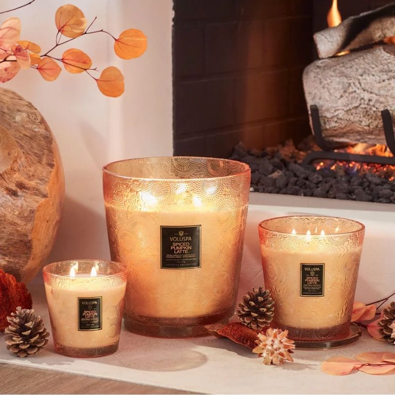 Voluspa Spiced Pumpkin Latte 3 Wick Heart Candle 80 timer 1077g