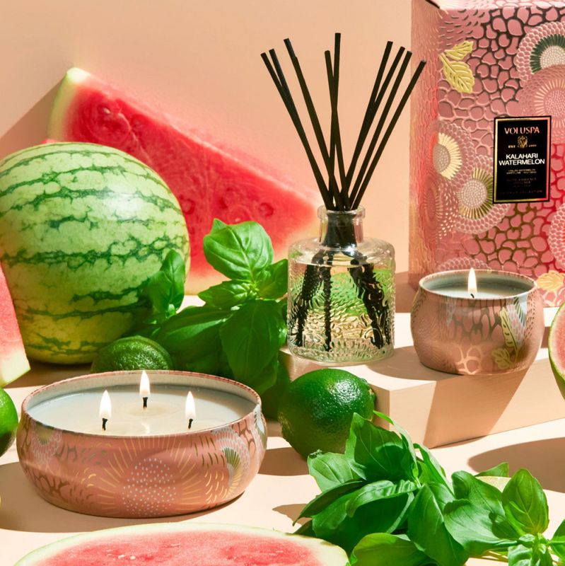 Voluspa Kalahari Watermelon 3-Wick Tin Candle 40timer