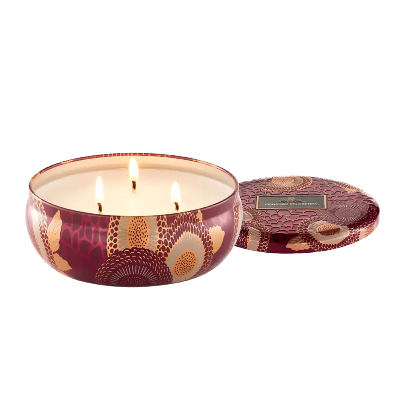 Voluspa Foraged Wildberry 3-Wick Tin Candle 40timer