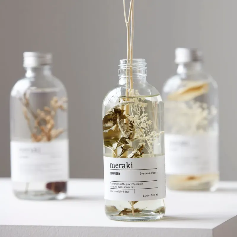 Meraki Duftfrisker med pinner - Verbena drizzle, Klar 240ml