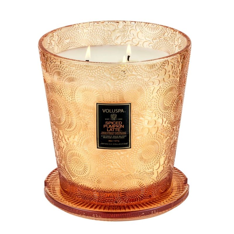 Voluspa Spiced Pumpkin Latte 3 Wick Heart Candle 80 timer 1077g